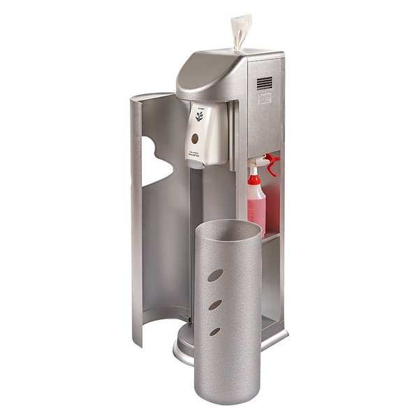 Zogics The Cleaning Station Wipes Dispenser and Gel Dispenser, Silver TCS-S-30063-gel